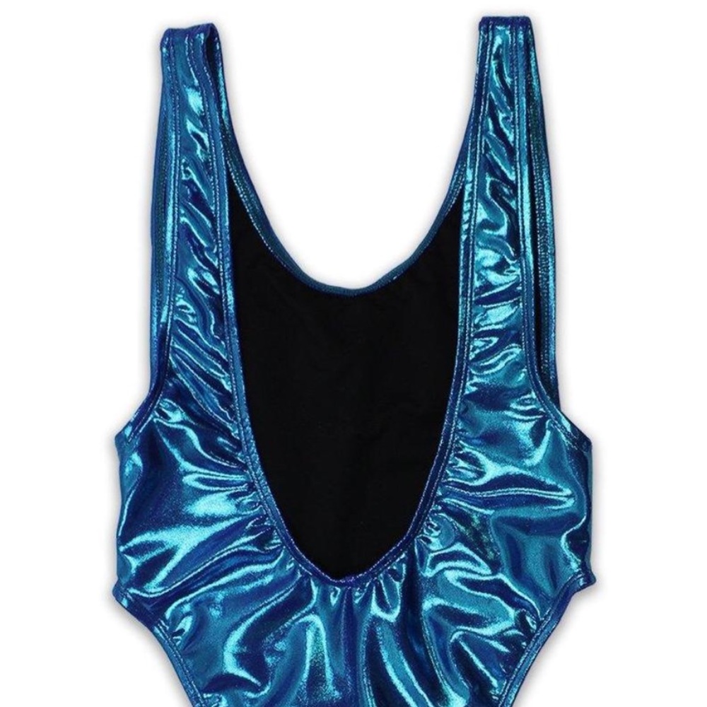 Metallic blue Wavy graphic suit NWOT - Picture 3 of 5